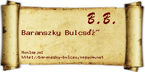 Baranszky Bulcsú névjegykártya